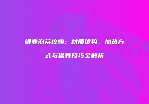 银壶泡茶攻略：材质优势、加热方式与保养技巧全解析