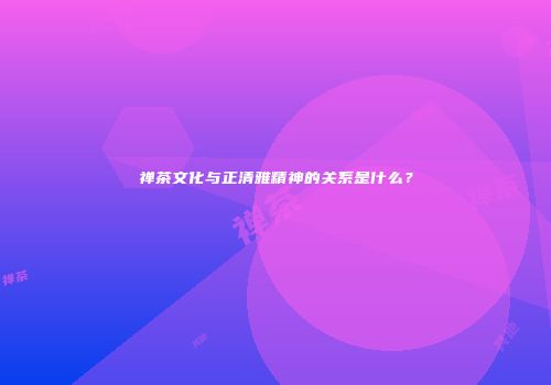 禅茶文化与正清雅精神的关系是什么？