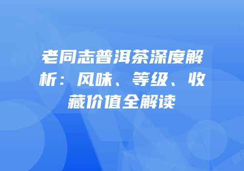 老同志普洱茶深度解析：风味、等级、收藏价值全解读