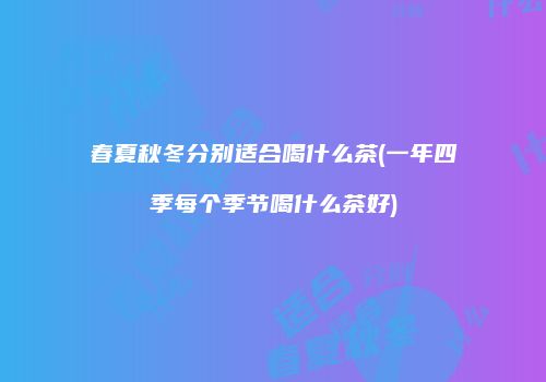 春夏秋冬分别适合喝什么茶(一年四季每个季节喝什么茶好)