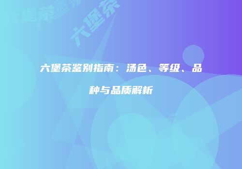 六堡茶鉴别指南：汤色、等级、品种与品质解析