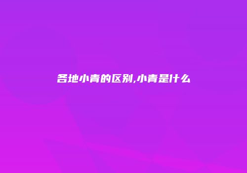 各地小青的区别,小青是什么