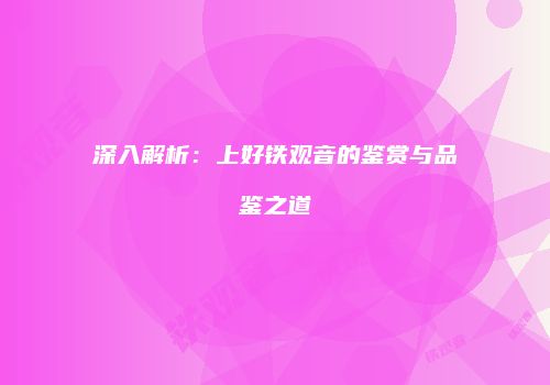 深入解析：上好铁观音的鉴赏与品鉴之道