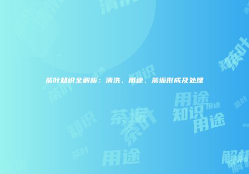 茶叶知识全解析：清洗、用途、茶垢形成及处理