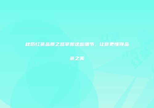 秋后红茶品质之路掌握这些细节，让你更懂得品茶之美