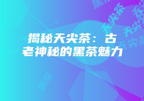 揭秘天尖茶：古老神秘的黑茶魅力