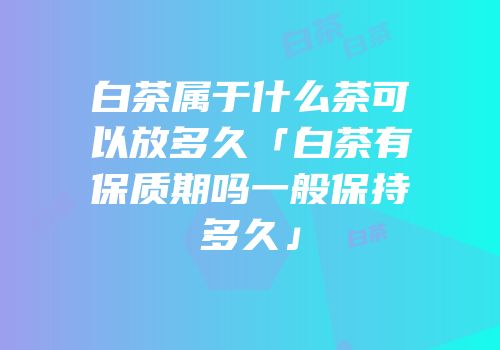 白茶属于什么茶可以放多久「白茶有保质期吗一般保持多久」