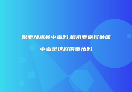 银壶烧水会中毒吗,银水壶嘉宾金属中毒是这样的事情吗
