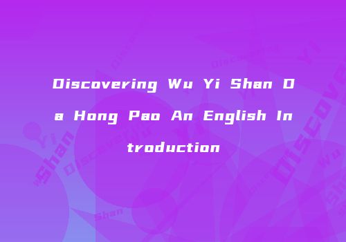 Discovering Wu Yi Shan Da Hong Pao An English Introduction