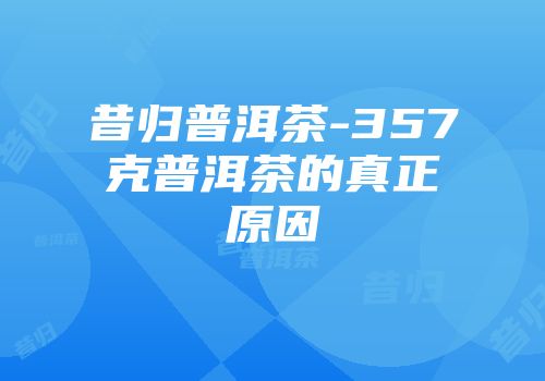 昔归普洱茶-357克普洱茶的真正原因