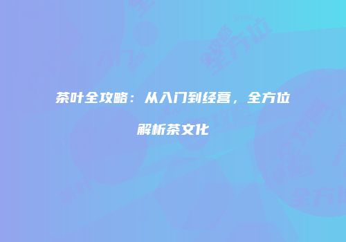 茶叶全攻略：从入门到经营，全方位解析茶文化