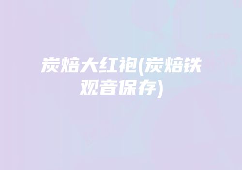 炭焙大红袍(炭焙铁观音保存)