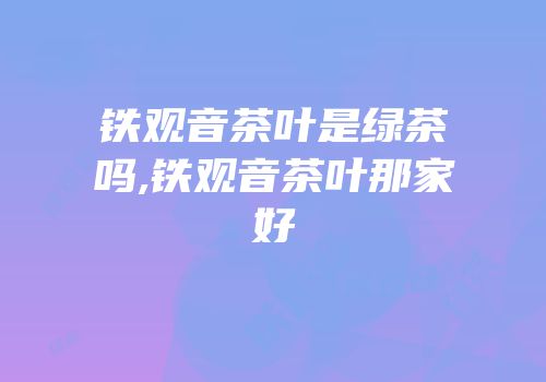 铁观音茶叶是绿茶吗,铁观音茶叶那家好