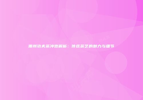 潮州功夫茶冲泡解析：传统茶艺的魅力与细节