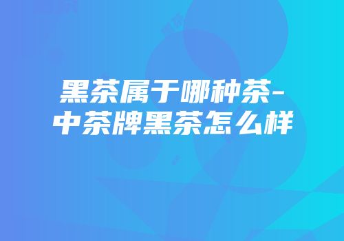 黑茶属于哪种茶-中茶牌黑茶怎么样