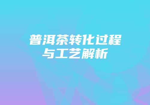 普洱茶转化过程与工艺解析
