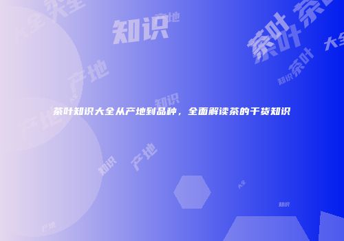茶叶知识大全从产地到品种，全面解读茶的干货知识