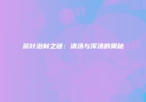 茶叶泡制之谜：清汤与浑汤的奥秘