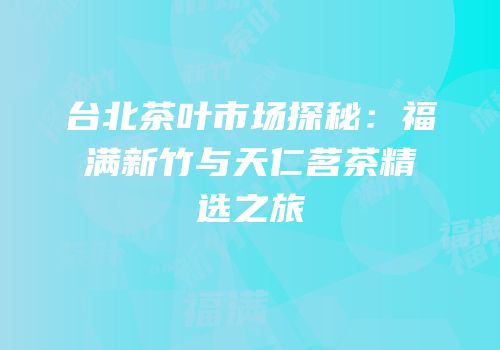 台北茶叶市场探秘：福满新竹与天仁茗茶精选之旅
