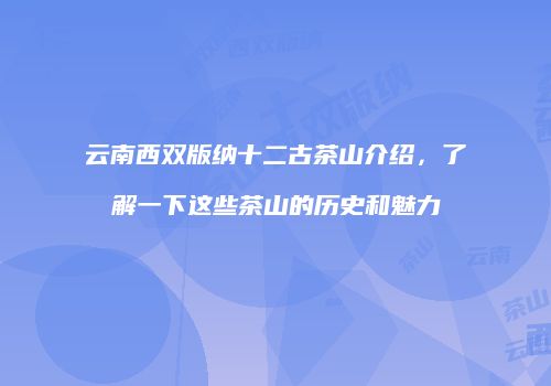 云南西双版纳十二古茶山介绍，了解一下这些茶山的历史和魅力