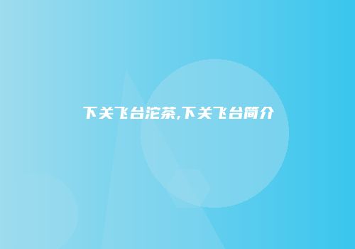 下关飞台沱茶,下关飞台简介