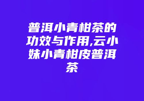 普洱小青柑茶的功效与作用,云小妹小青柑皮普洱茶