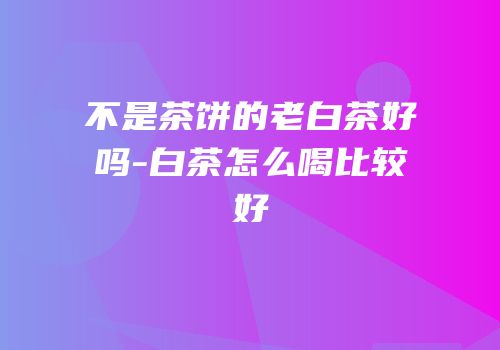 不是茶饼的老白茶好吗-白茶怎么喝比较好