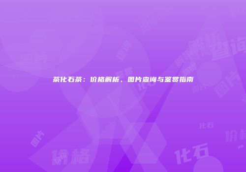 茶化石茶：价格解析、图片查询与鉴赏指南