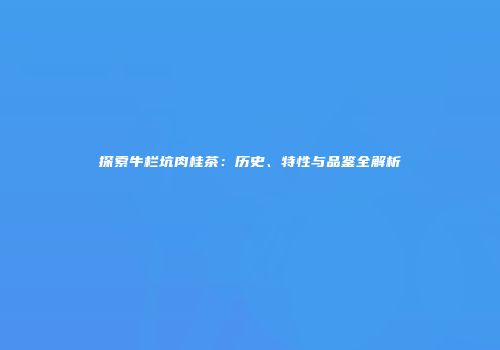 探索牛栏坑肉桂茶：历史、特性与品鉴全解析