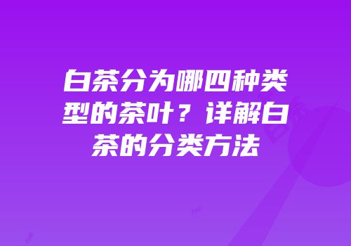 白茶分为哪四种类型的茶叶？详解白茶的分类方法