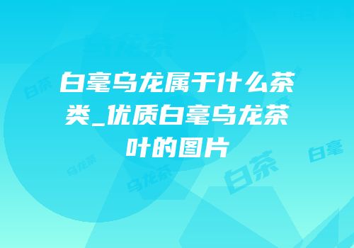 白毫乌龙属于什么茶类_优质白毫乌龙茶叶的图片