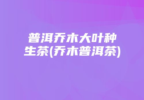 普洱乔木大叶种生茶(乔木普洱茶)