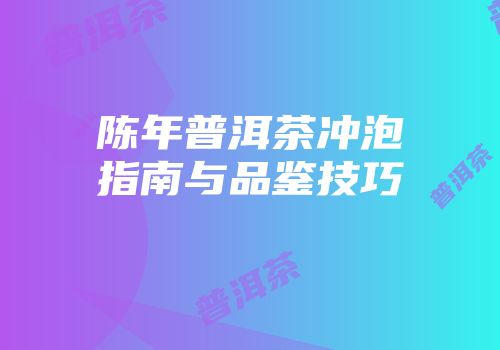 陈年普洱茶冲泡指南与品鉴技巧