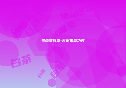 银毫和白毫-古树银毫功效