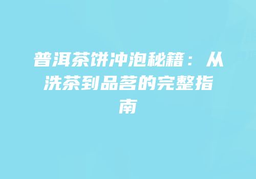 普洱茶饼冲泡秘籍：从洗茶到品茗的完整指南