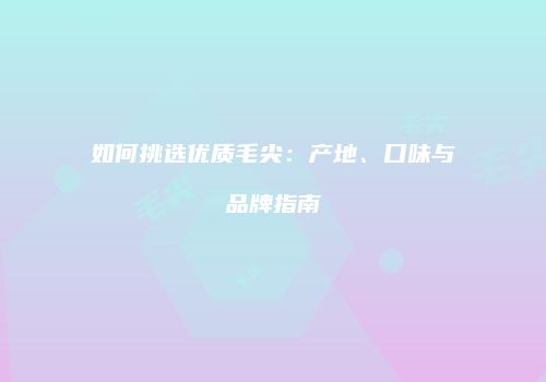 如何挑选优质毛尖：产地、口味与品牌指南