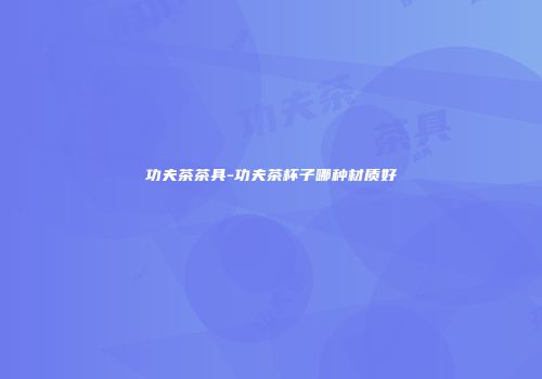 功夫茶茶具-功夫茶杯子哪种材质好