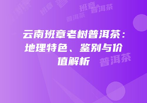 云南班章老树普洱茶：地理特色、鉴别与价值解析