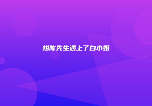 柑陈先生遇上了白小姐
