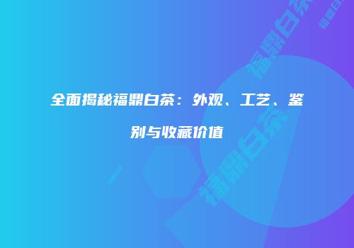 全面揭秘福鼎白茶：外观、工艺、鉴别与收藏价值