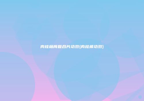 肉桂杨梅复合片功效(肉桂棒功效)