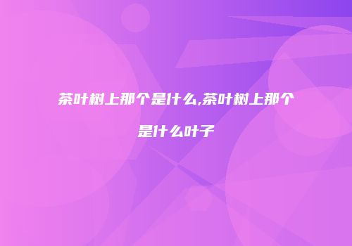 茶叶树上那个是什么,茶叶树上那个是什么叶子