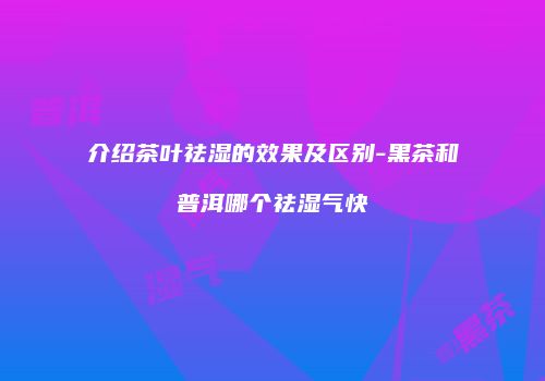 介绍茶叶祛湿的效果及区别-黑茶和普洱哪个祛湿气快