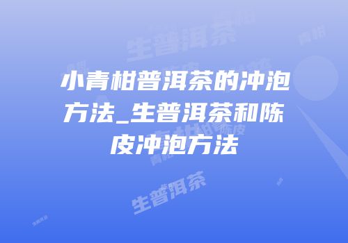 小青柑普洱茶的冲泡方法_生普洱茶和陈皮冲泡方法