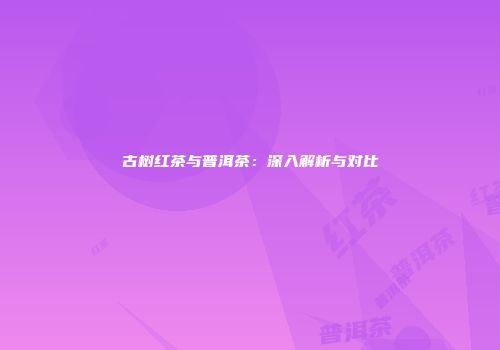 古树红茶与普洱茶：深入解析与对比