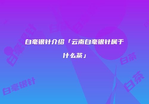 白毫银针介绍「云南白毫银针属于什么茶」