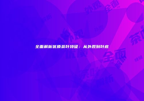 全面解析优质茶叶特征：从外观到叶底