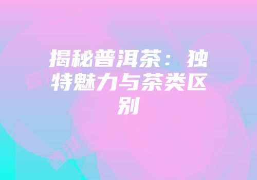 揭秘普洱茶：独特魅力与茶类区别