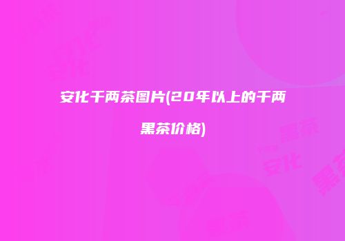 安化千两茶图片(20年以上的千两黑茶价格)