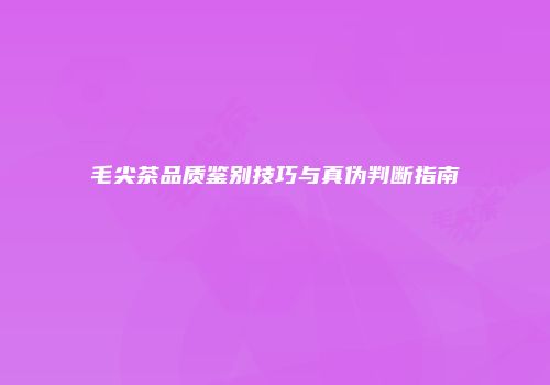 毛尖茶品质鉴别技巧与真伪判断指南